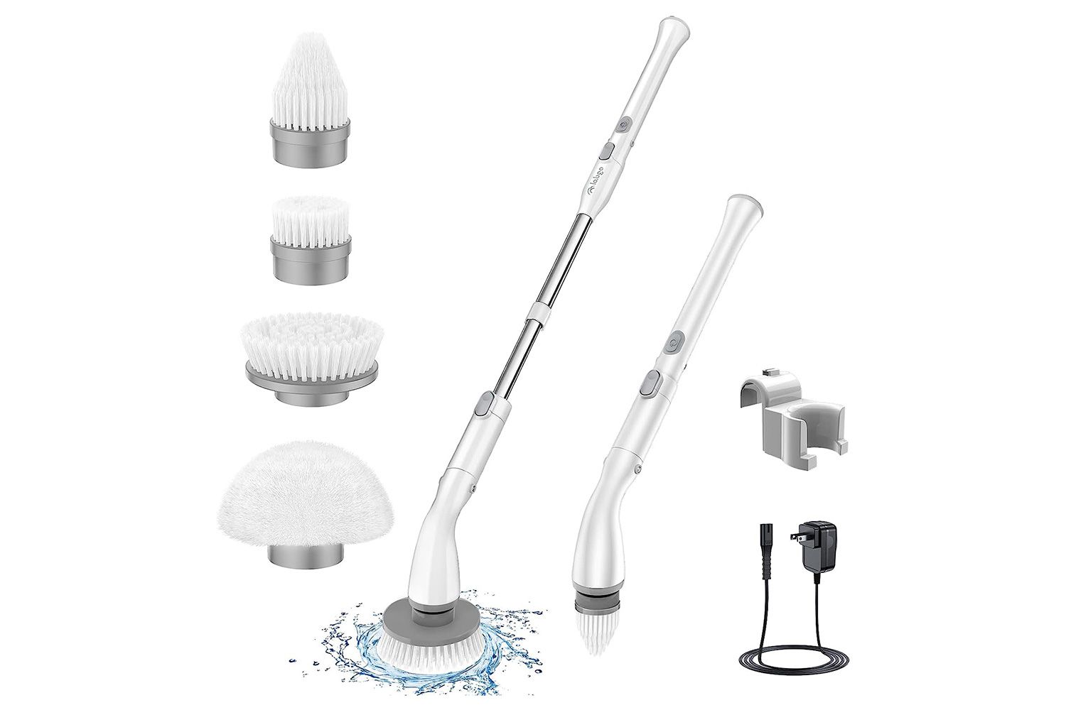 Cette brosse rotative nettoie les douches sans effort, sans vous obliger à vous pencher et à vous tordre