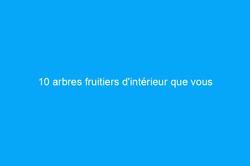 10 arbres fruitiers d'intérieur que vous pouvez cultiver chez vous toute l'année