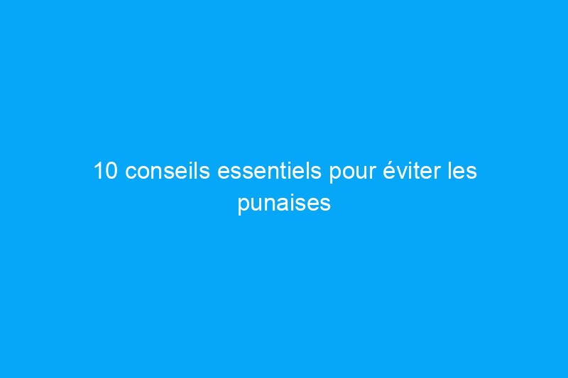 10 conseils essentiels pour éviter les punaises de lit en voyage