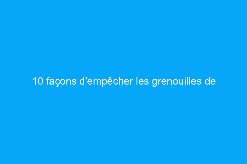 10 façons d'empêcher les grenouilles de sauter dans votre piscine