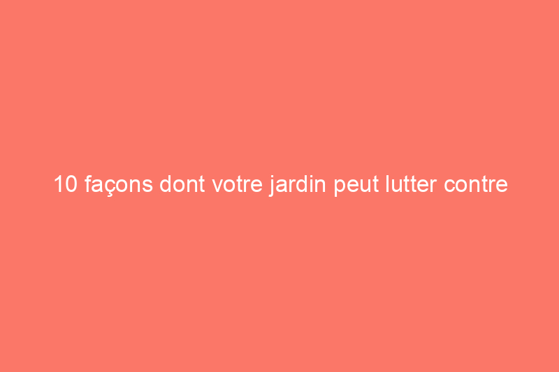 10 façons dont votre jardin peut lutter contre le changement climatique