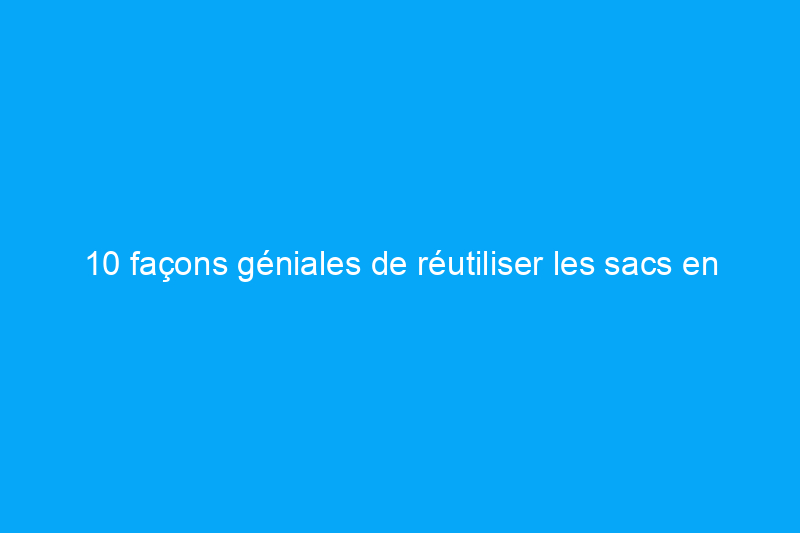 10 façons géniales de réutiliser les sacs en plastique