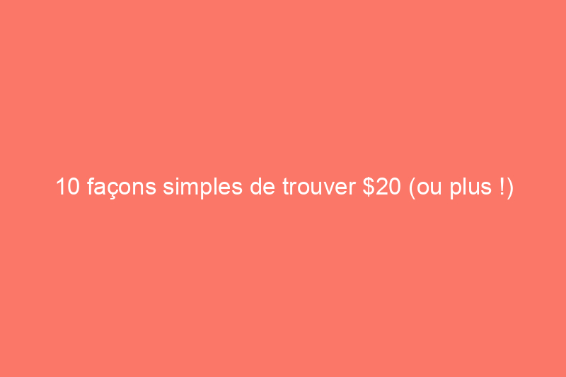 10 façons simples de trouver $20 (ou plus !) dans la maison