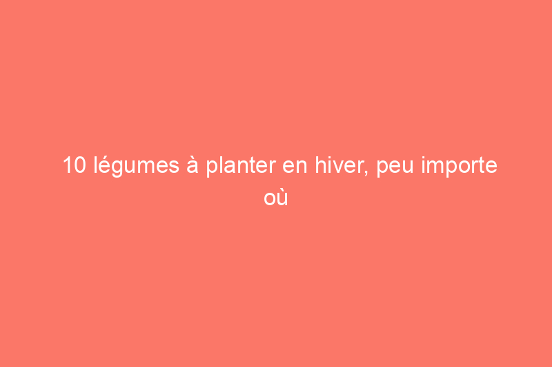 10 légumes à planter en hiver, peu importe où vous vivez