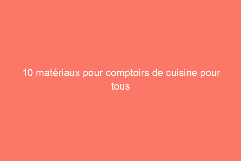 10 matériaux pour comptoirs de cuisine pour tous les budgets