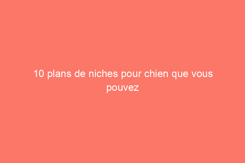 10 plans de niches pour chien que vous pouvez bricoler pour votre meilleur ami à quatre pattes