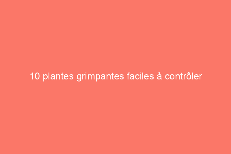 10 plantes grimpantes faciles à contrôler