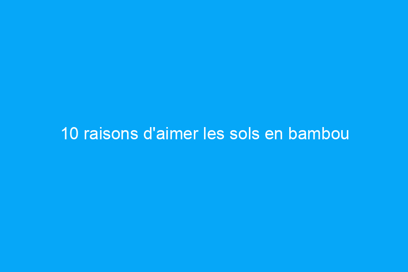 10 raisons d'aimer les sols en bambou