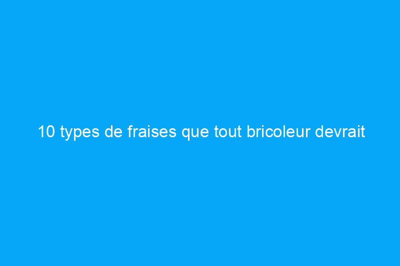 10 types de fraises que tout bricoleur devrait connaître