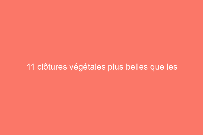 11 clôtures végétales plus belles que les clôtures grillagées