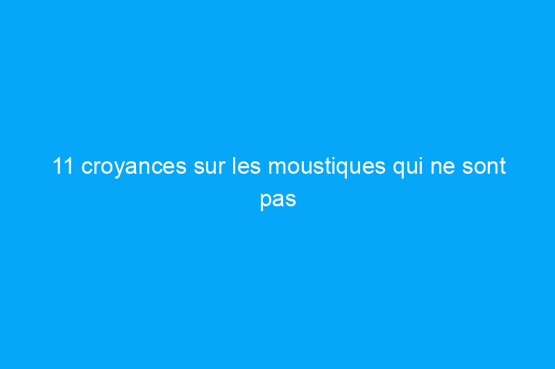 11 croyances sur les moustiques qui ne sont pas vraies