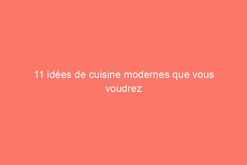 11 idées de cuisine modernes que vous voudrez voler