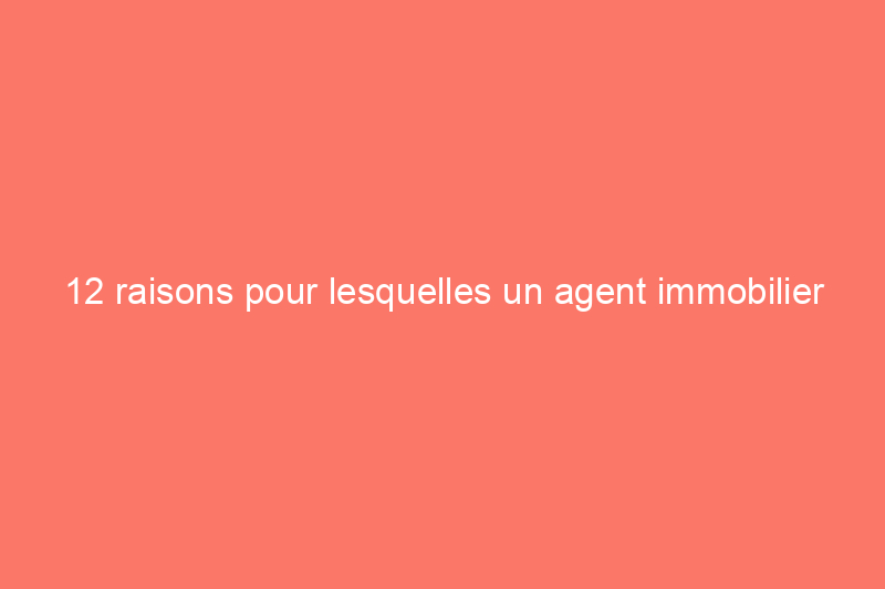 12 raisons pour lesquelles un agent immobilier pourrait ne pas vouloir travailler avec vous