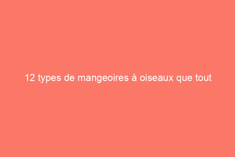 12 types de mangeoires à oiseaux que tout ornithologue amateur devrait connaître