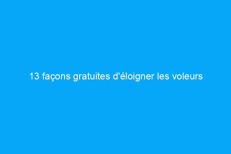 13 façons gratuites d'éloigner les voleurs de votre maison