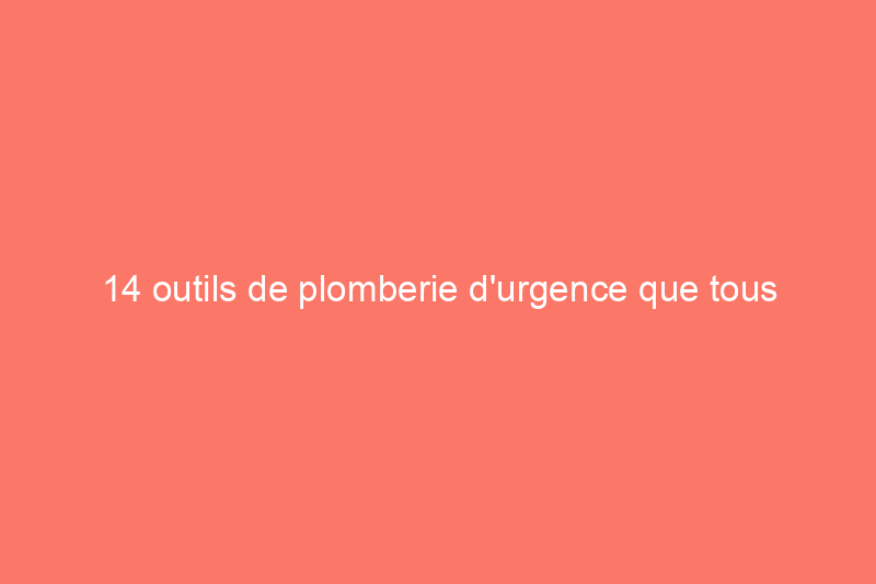 14 outils de plomberie d'urgence que tous les propriétaires devraient avoir à portée de main