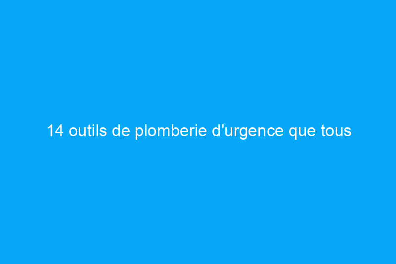 14 outils de plomberie d'urgence que tous les propriétaires devraient avoir à portée de main