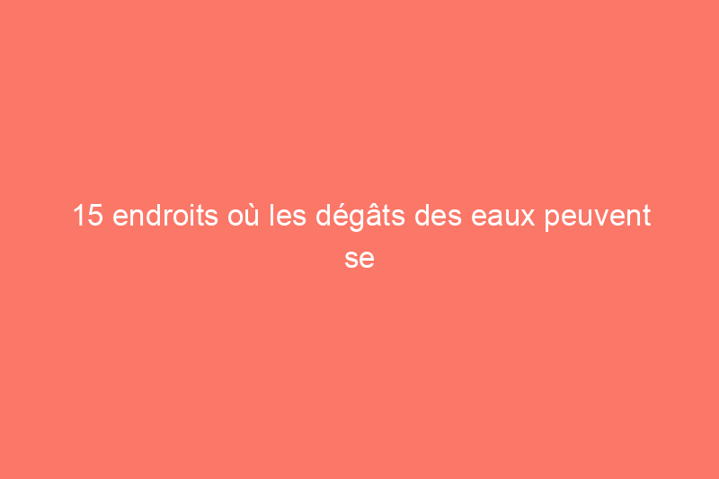 15 endroits où les dégâts des eaux peuvent se cacher dans votre maison