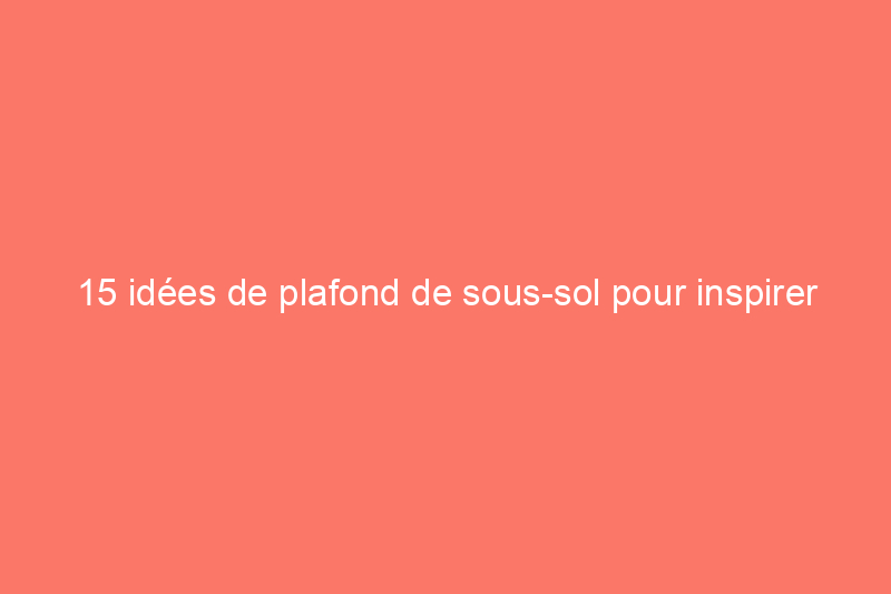 15 idées de plafond de sous-sol pour inspirer votre espace