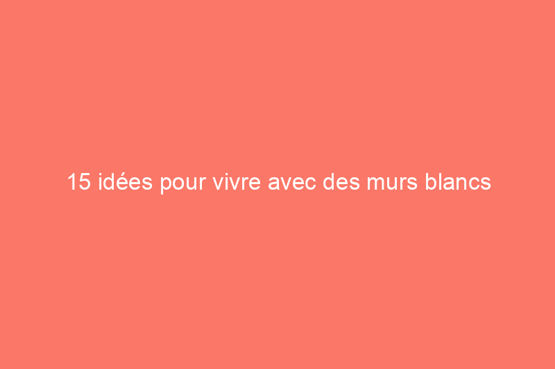 15 idées pour vivre avec des murs blancs