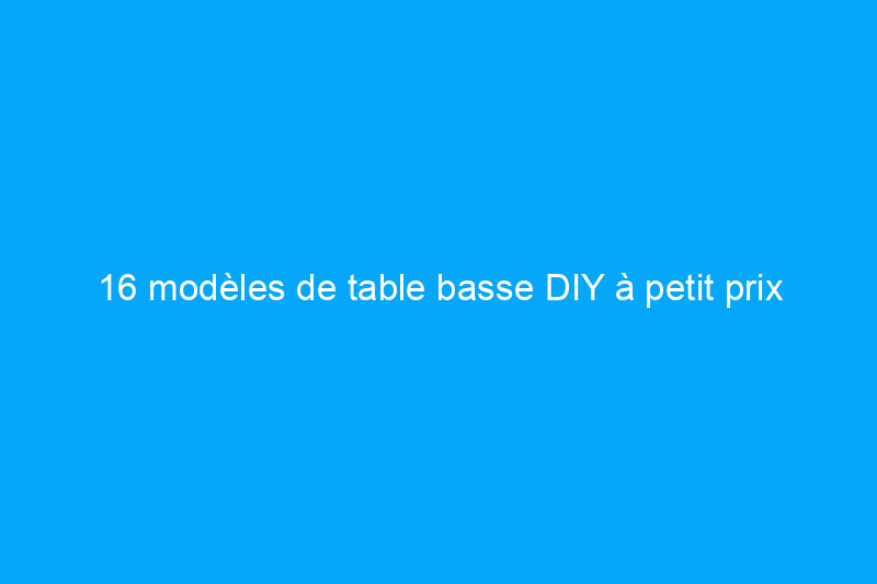 16 modèles de table basse DIY à petit prix