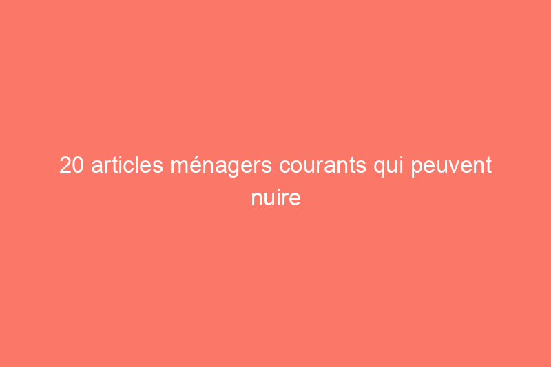 20 articles ménagers courants qui peuvent nuire à votre animal de compagnie