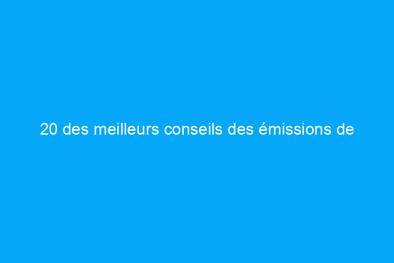 20 des meilleurs conseils des émissions de décoration intérieure