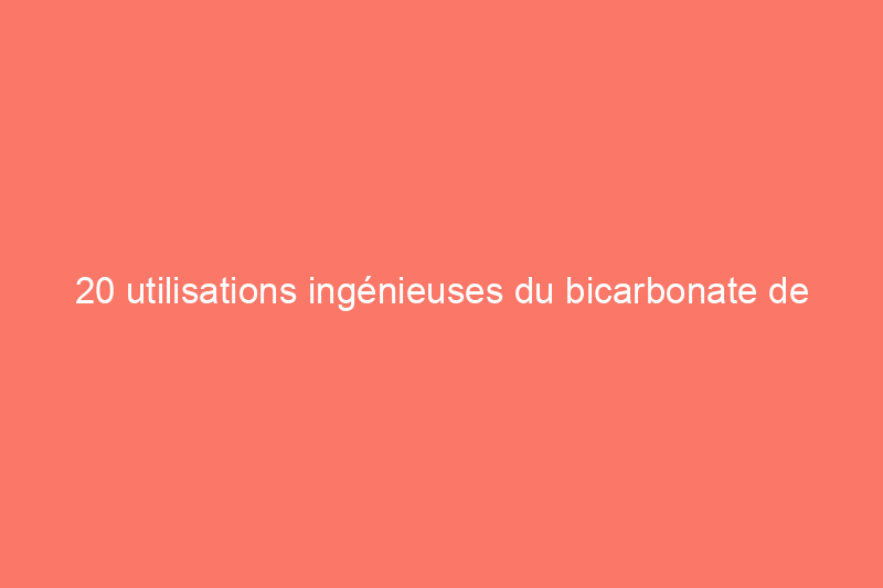 20 utilisations ingénieuses du bicarbonate de soude dans la maison