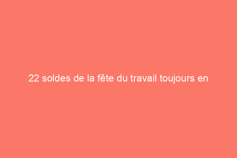 22 soldes de la fête du travail toujours en vigueur cette semaine