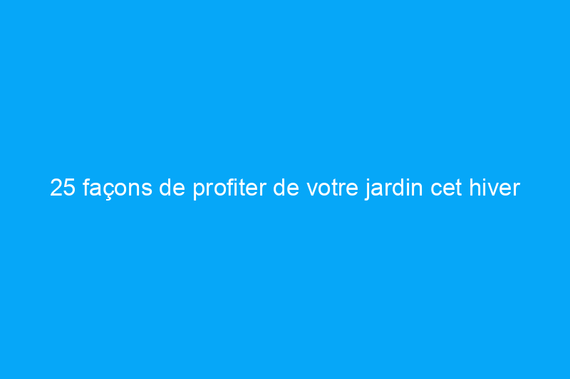 25 façons de profiter de votre jardin cet hiver