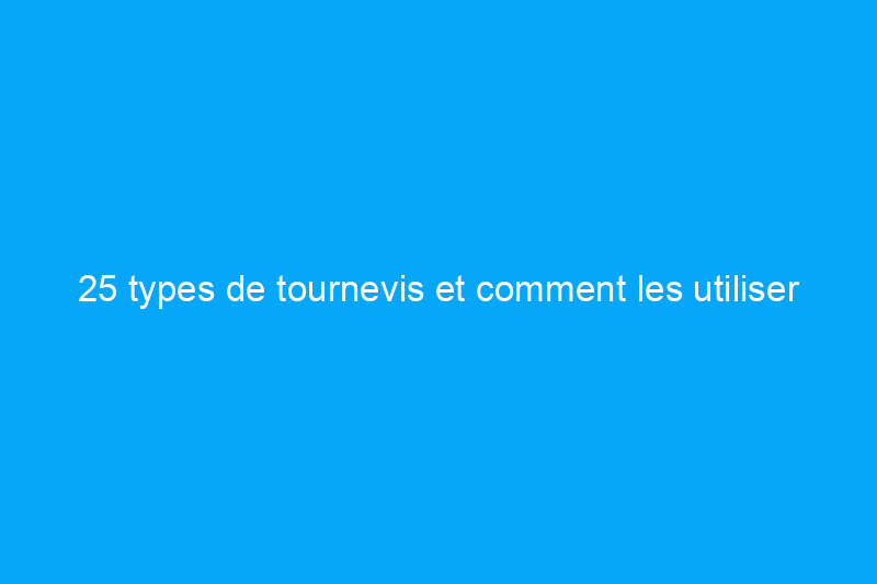 25 types de tournevis et comment les utiliser