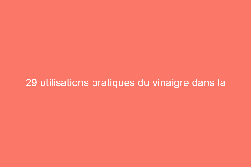 29 utilisations pratiques du vinaigre dans la maison