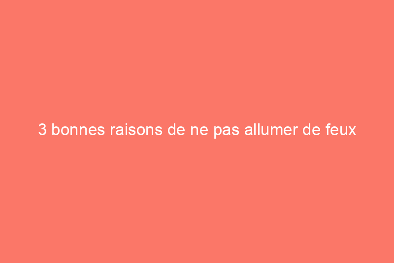 3 bonnes raisons de ne pas allumer de feux d'artifice sur votre propriété ce week-end