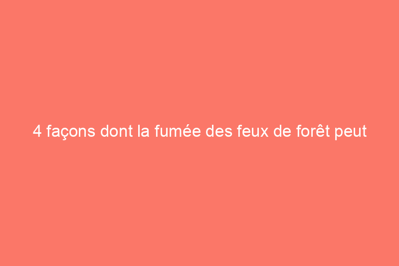 4 façons dont la fumée des feux de forêt peut affecter vos plantes et votre approvisionnement alimentaire local