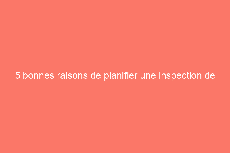 5 bonnes raisons de planifier une inspection de cheminée dès que possible