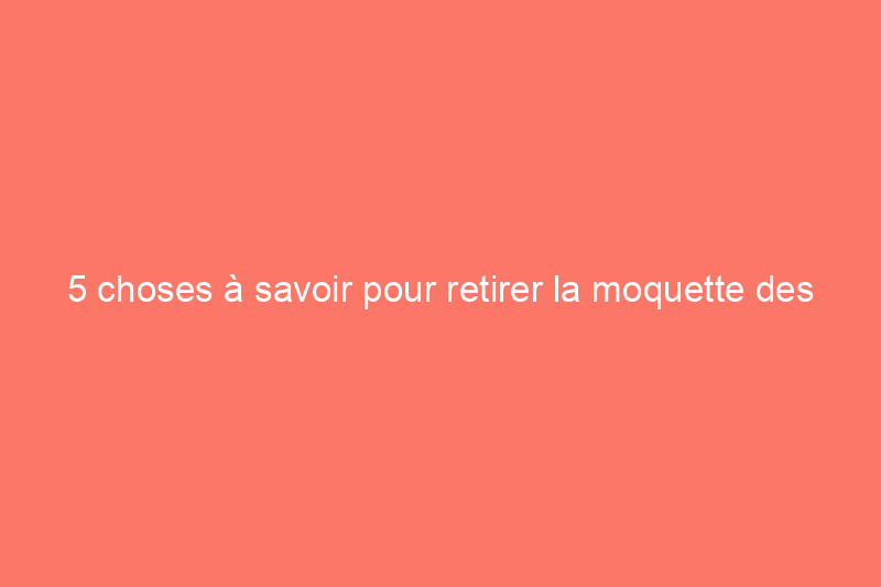 5 choses à savoir pour retirer la moquette des escaliers