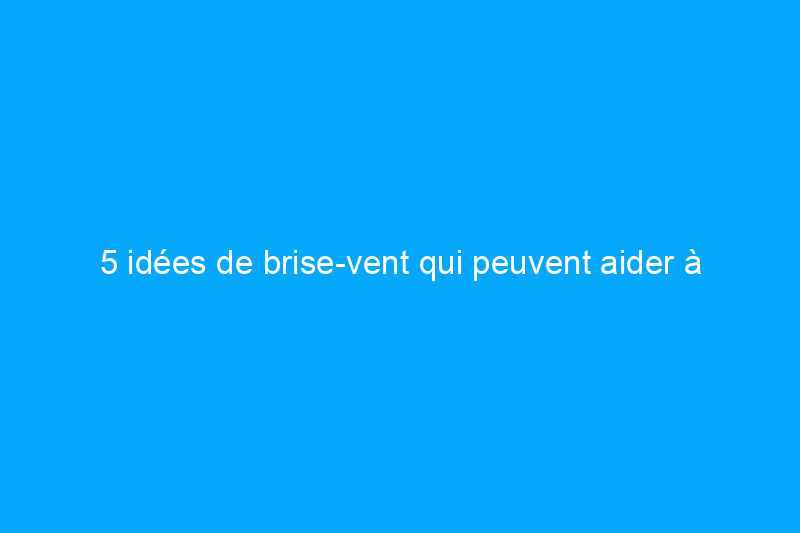 5 idées de brise-vent qui peuvent aider à économiser l'énergie à la maison