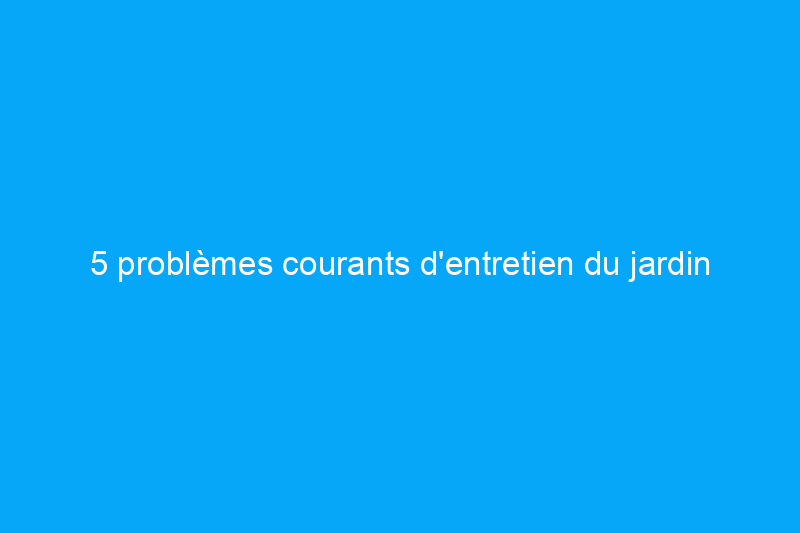 5 problèmes courants d'entretien du jardin résolus