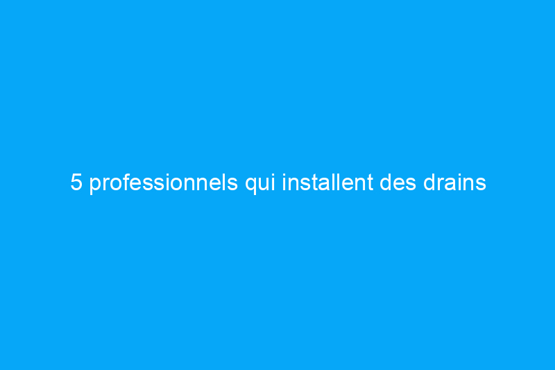 5 professionnels qui installent des drains français et lequel appeler en fonction de votre problème