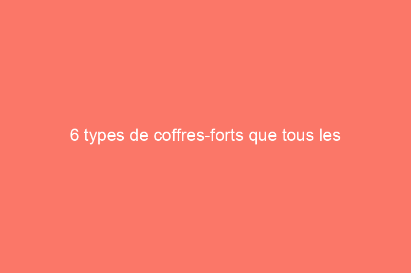 6 types de coffres-forts que tous les propriétaires soucieux de leur sécurité devraient connaître