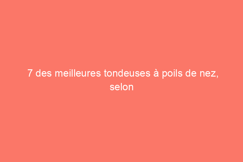 7 des meilleures tondeuses à poils de nez, selon les experts en toilettage