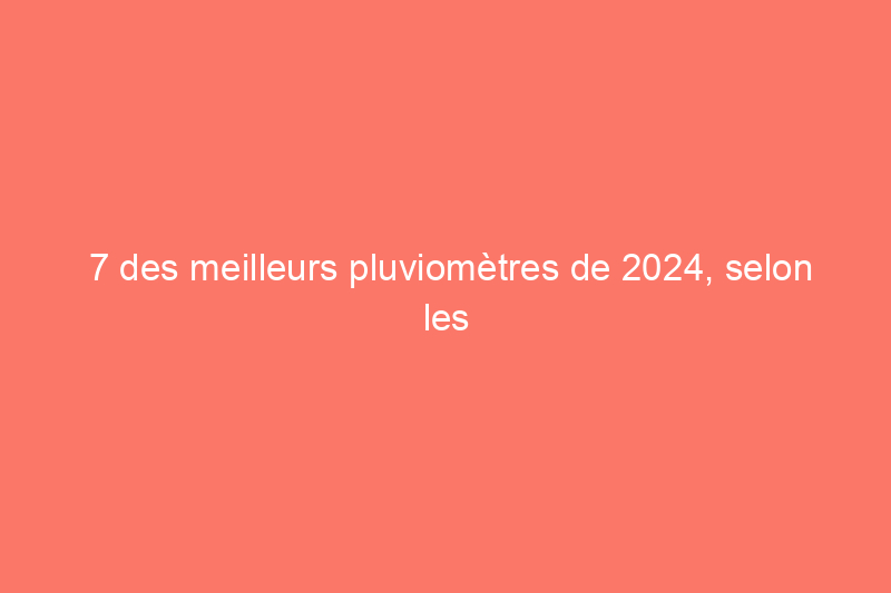 7 des meilleurs pluviomètres de 2024, selon les tests