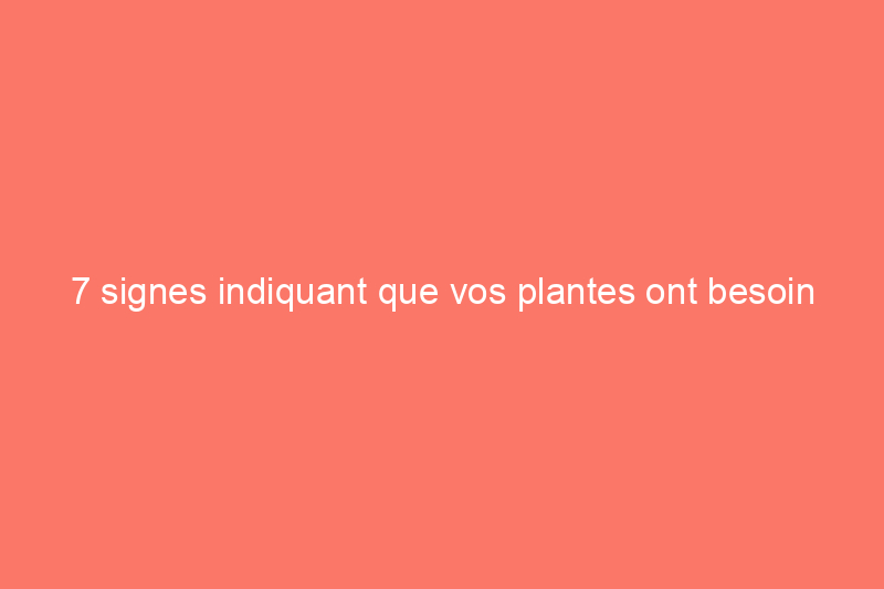 7 signes indiquant que vos plantes ont besoin d'une lampe de croissance