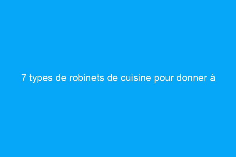 7 types de robinets de cuisine pour donner à votre évier une mise à jour instantanée