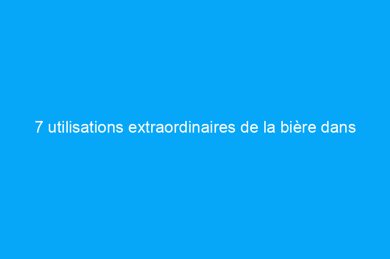 7 utilisations extraordinaires de la bière dans la maison