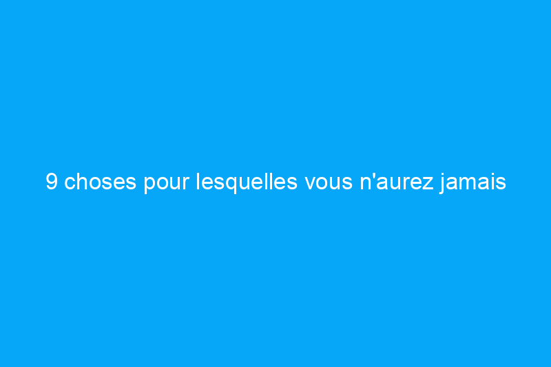 9 choses pour lesquelles vous n'aurez jamais à payer le prix fort