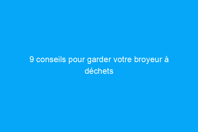 9 conseils pour garder votre broyeur à déchets en parfait état