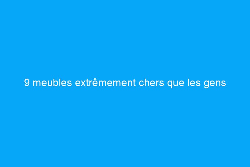 9 meubles extrêmement chers que les gens achètent réellement