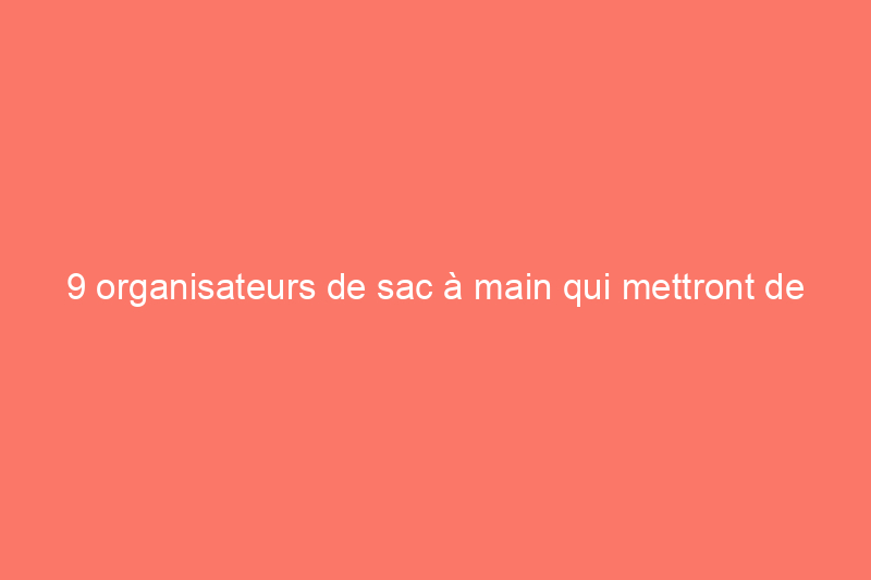 9 organisateurs de sac à main qui mettront de l'ordre dans le désordre à l'intérieur de votre sac