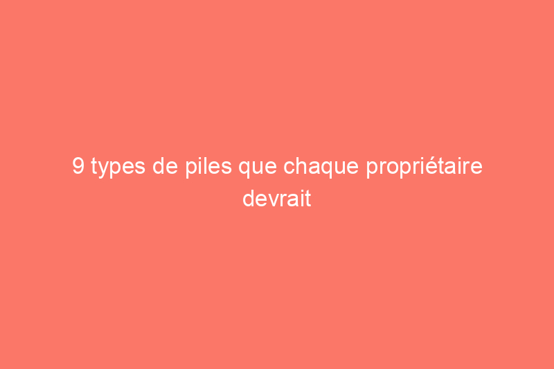 9 types de piles que chaque propriétaire devrait connaître